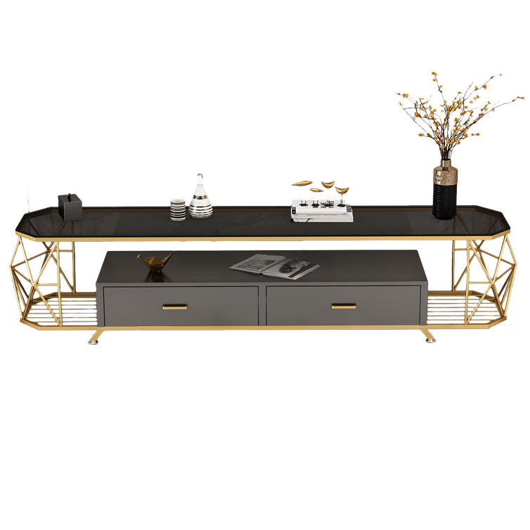 Living Room Open TV Storage Luxury TV Cabinet with Glide Drawers