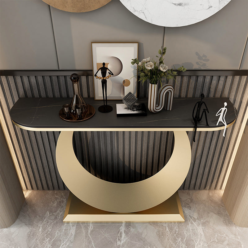 Stain Resistant Slate/metal Glam Abstract Console Table for Hall