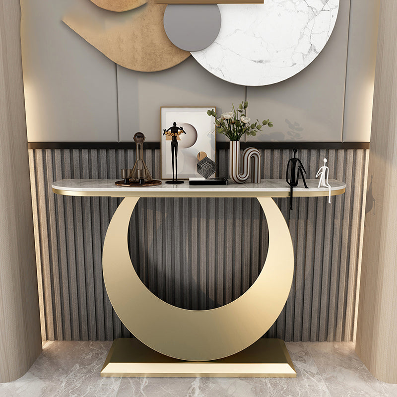 Stain Resistant Slate/metal Glam Abstract Console Table for Hall