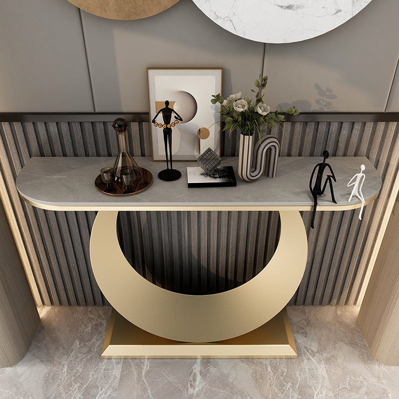 Stain Resistant Slate/metal Glam Abstract Console Table for Hall