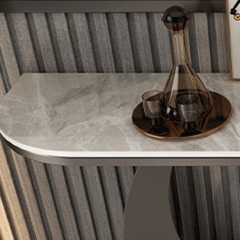 Stain Resistant Slate/metal Glam Abstract Console Table for Hall