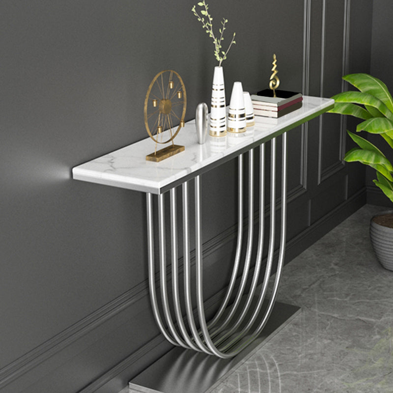 Glam Abstractl Slate/metal Rectangle Stain Resistant Console Table for Hal