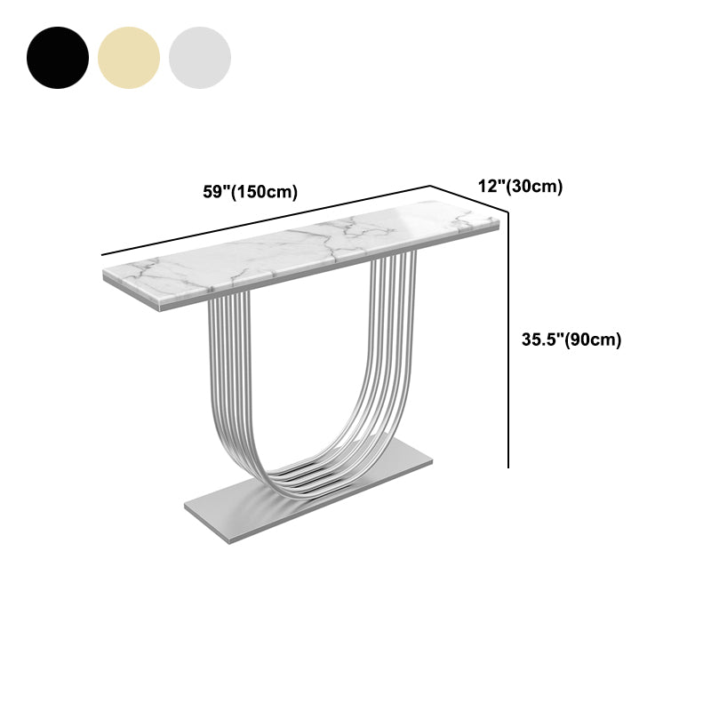 Glam Abstractl Slate/metal Rectangle Stain Resistant Console Table for Hal