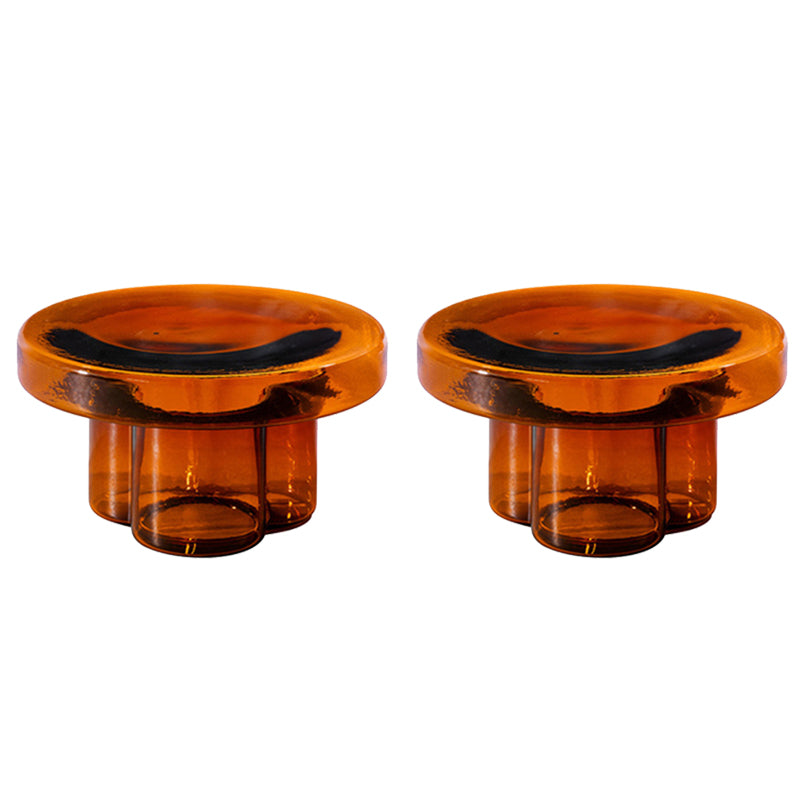 Modern 11.8"/17.7" Tall Round Glass Top Side Table Pedestal End Table