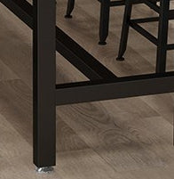 Rectangle Pine Wood Top Bar Table Industrial Bar Table with Trestle Base in Black