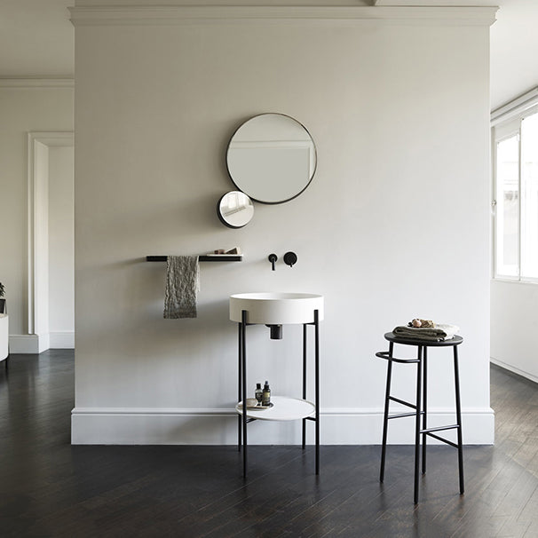 Contemporary Round Bar Stool Wooden Counter Bar Stool with Metal Legs