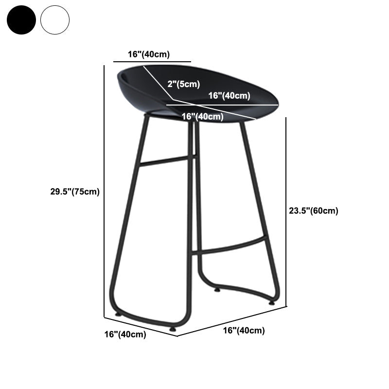 Contemporary Style Bar Stool Plastic Counter Bar Stool with Metal Legs