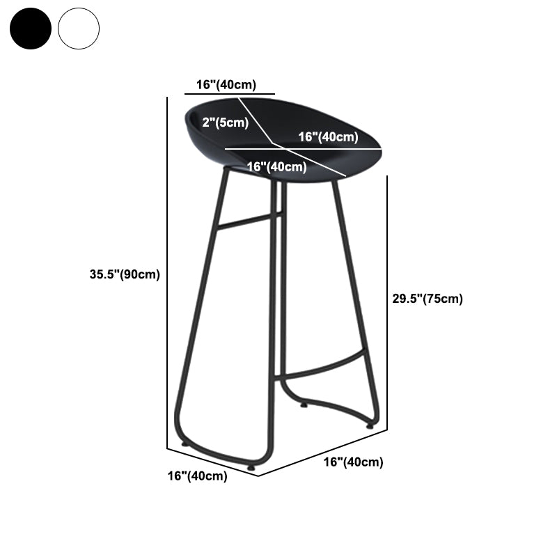Contemporary Style Bar Stool Plastic Counter Bar Stool with Metal Legs