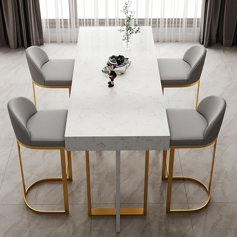 Scandinavian Bucket Counter & Bar Stool Faux Leather Bar Stool for Dining Room