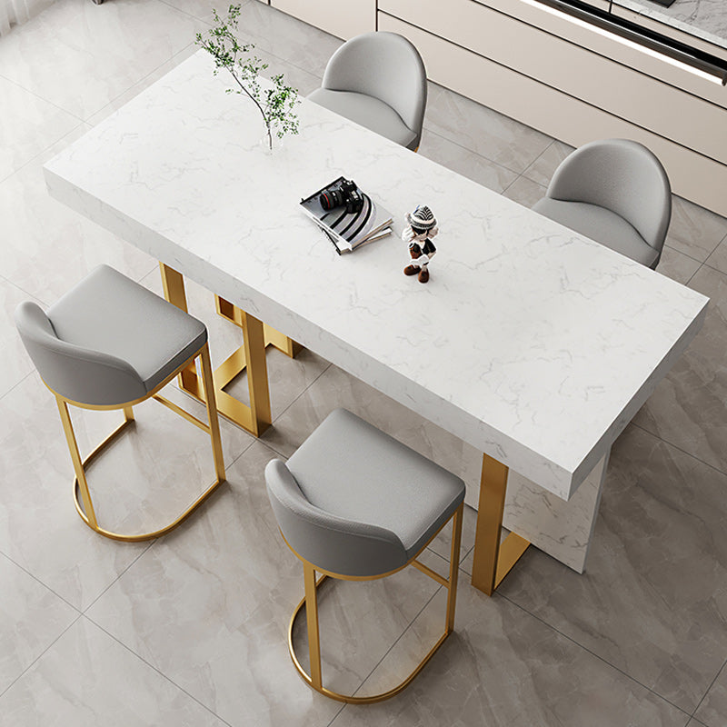 Scandinavian Bucket Counter & Bar Stool Faux Leather Bar Stool for Dining Room