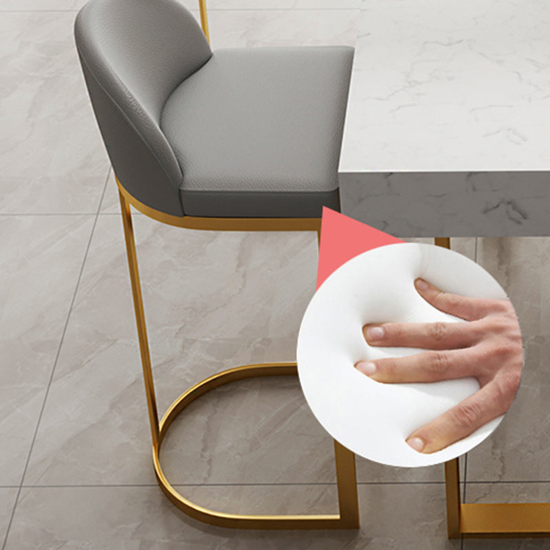 Scandinavian Bucket Counter & Bar Stool Faux Leather Bar Stool for Dining Room