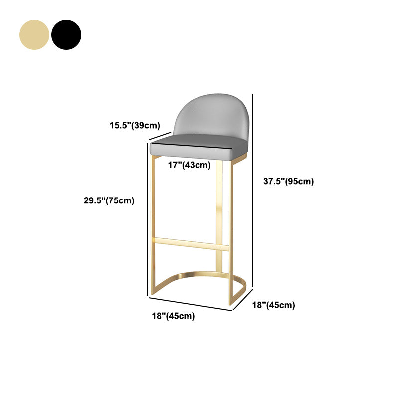 Scandinavian Bucket Counter & Bar Stool Faux Leather Bar Stool for Dining Room
