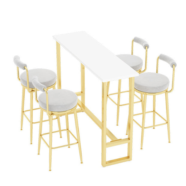 Industrial Bar Table Set 1/3/4/5/7 Pieces Counter Set with Gold Base