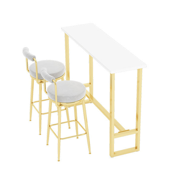 Industrial Bar Table Set 1/3/4/5/7 Pieces Counter Set with Gold Base