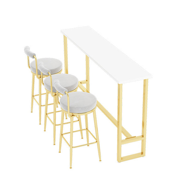 Industrial Bar Table Set 1/3/4/5/7 Pieces Counter Set with Gold Base