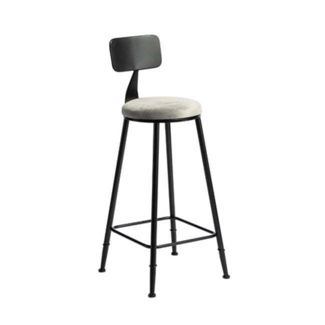 1/3 Pieces Industrial Iron Bar Table Set Round Bistro Set with Grey Stone Top