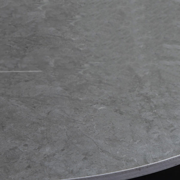 1/3 Pieces Industrial Iron Bar Table Set Round Bistro Set with Grey Stone Top