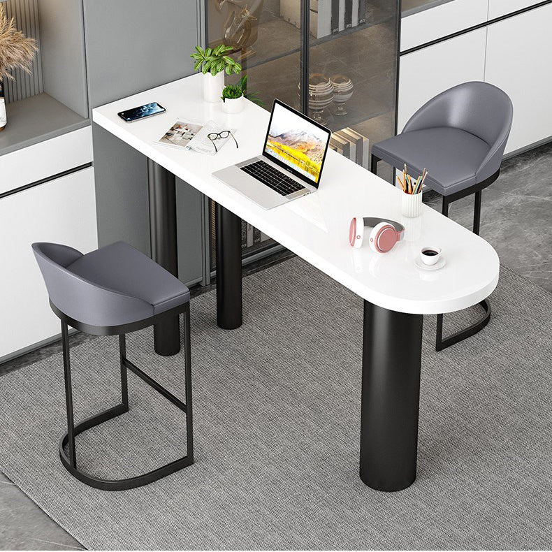 Modern 1/3 Pieces Bar Table Set Stone Counter Table with High Stools