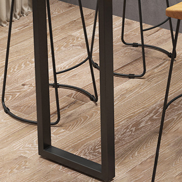 Industrial Rectangle Wooden Bar Table Set 1/4/5 Pieces Counter Table with Backless Stools