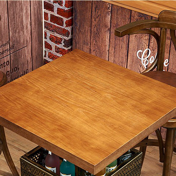Industrial Solid Wood Bar Table Set 1/3/4/5 Pieces Counter Table with High Stools