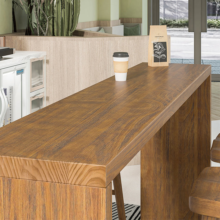 Luxury Rectangle Solid Wood Bar Table Set 1/4/5/7 Pieces Counter Table with Stools