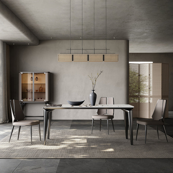 Designer Style Sintered Stone Top Dining Set Rectangle 1/4/6 Pieces Dining Room Table Set