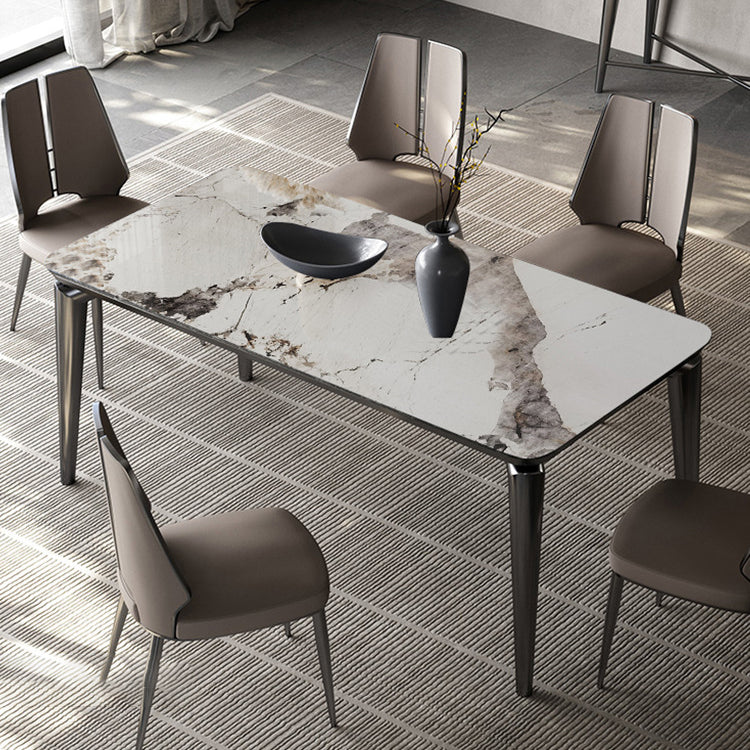 Designer Style Sintered Stone Top Dining Set Rectangle 1/4/6 Pieces Dining Room Table Set