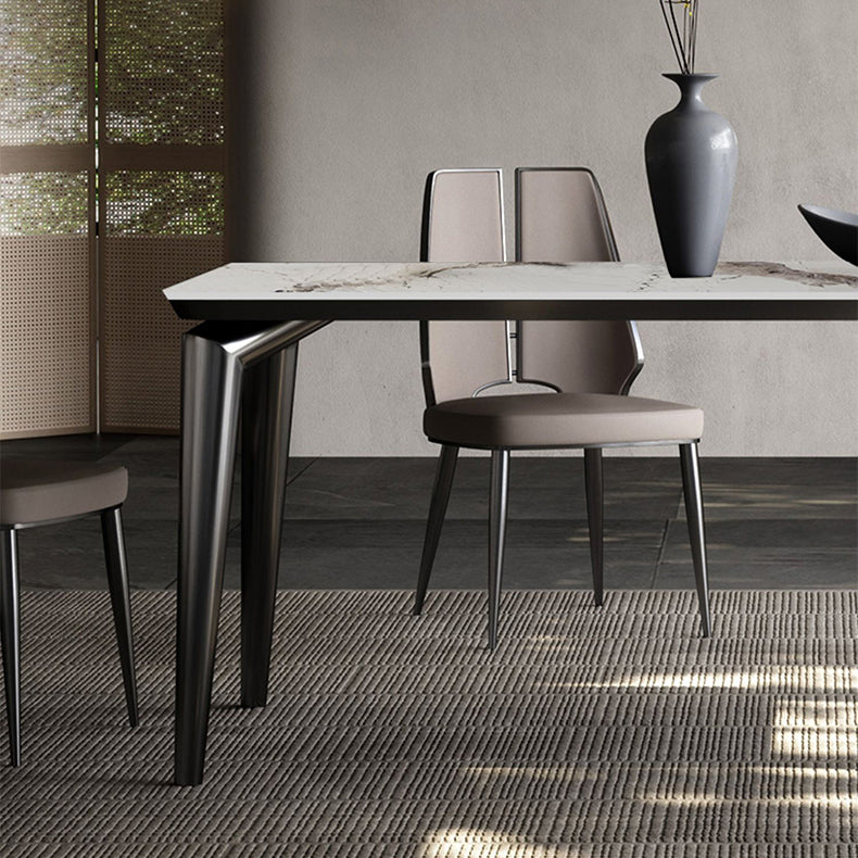 Designer Style Sintered Stone Top Dining Set Rectangle 1/4/6 Pieces Dining Room Table Set