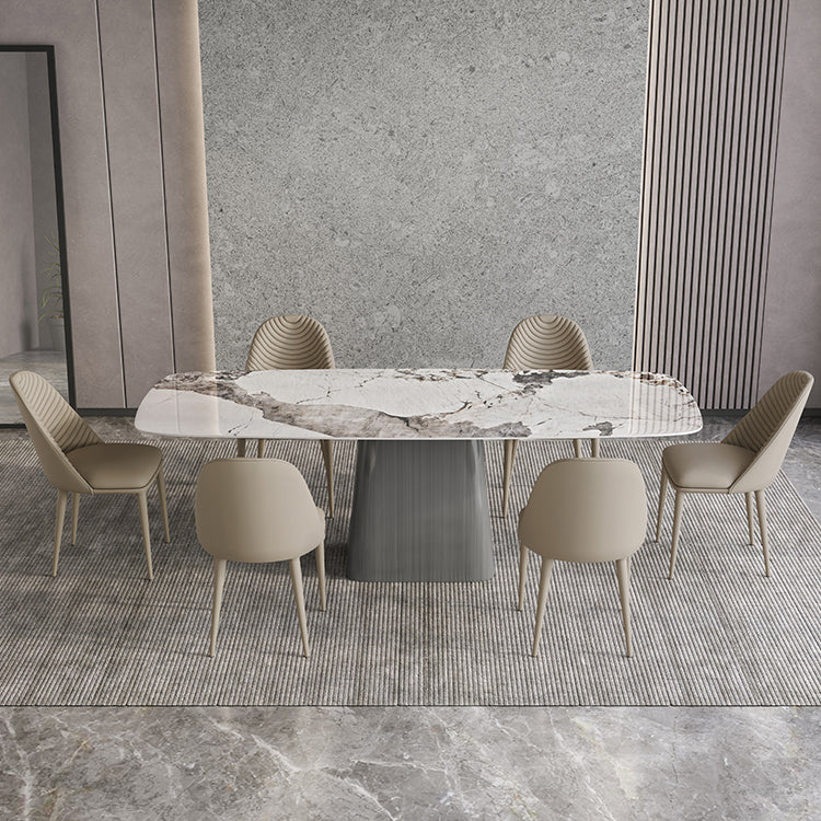 Modern Kitchen Stone Furniture 1/4/5/7 Pieces Rectangle Dining Room Table with Side Chairs
