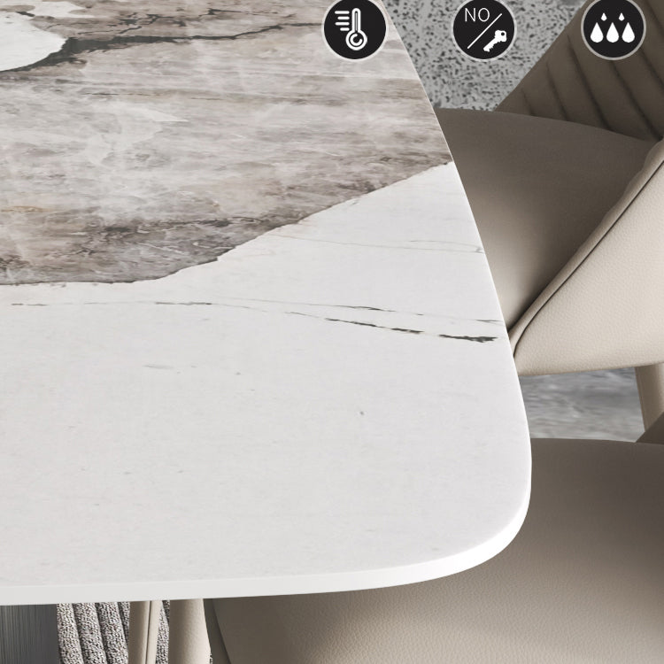 Modern Kitchen Stone Furniture 1/4/5/7 Pieces Rectangle Dining Room Table with Side Chairs