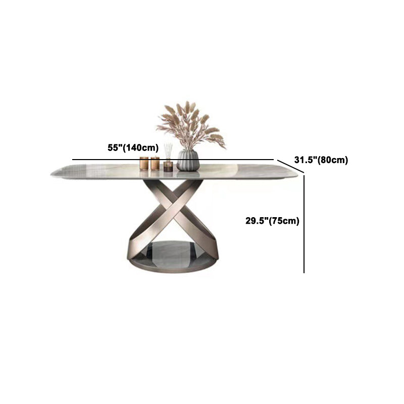 Nordic Sintered Stone Top Dining Set Rectangle 1/2/5/6 Pieces Dinette Table Set