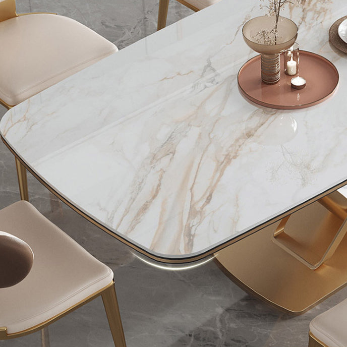 Luxurious Sintered Stone Top Dining Set Rectangle 1/2/5/7 Pieces Dining Room Table Set