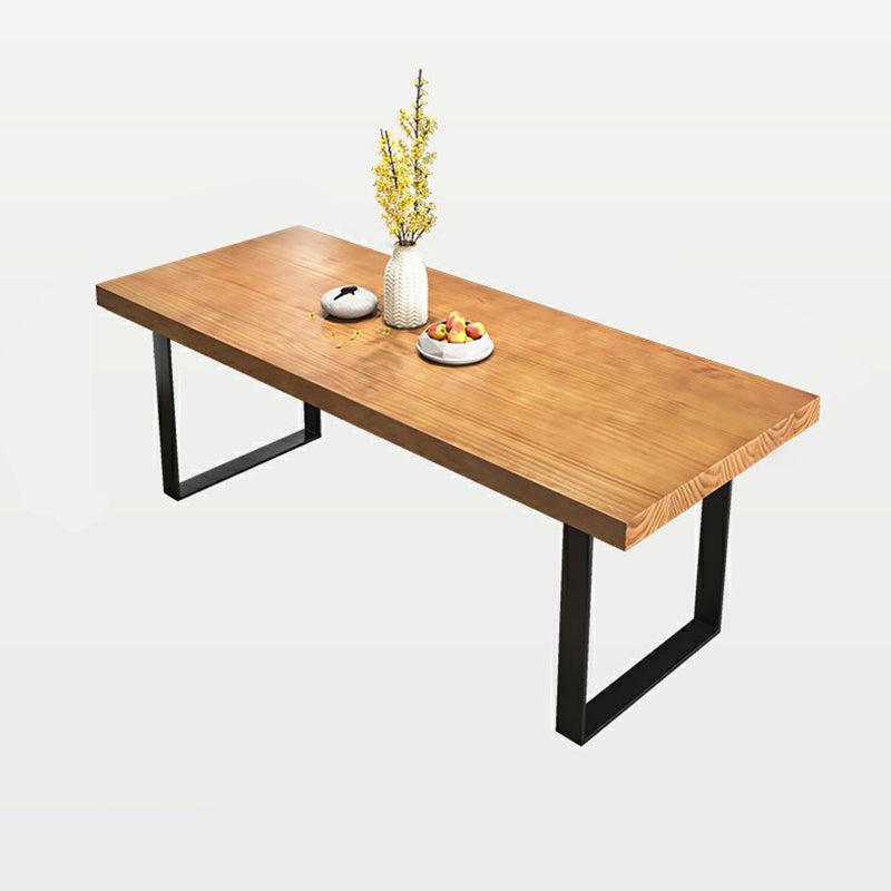 Industrial Dining Table Set 1/3/4/5/7 Pieces Solid Wood Top Table with Cow Horn Chairs