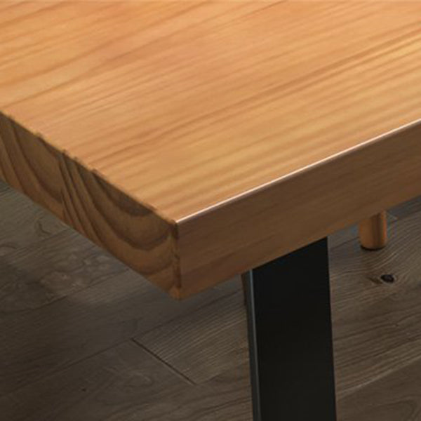 Industrial Dining Table Set 1/3/4/5/7 Pieces Solid Wood Top Table with Cow Horn Chairs