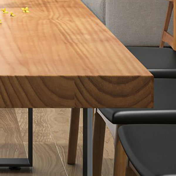 Industrial Dining Table Set 1/3/4/5/7 Pieces Solid Wood Top Table with Cow Horn Chairs