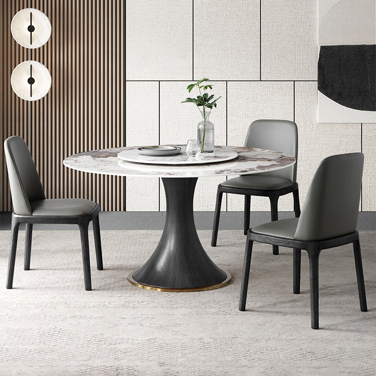 Modern Dining Set 1/4/5 Pieces Solid Wood Pedestal Dining Table with Chairs