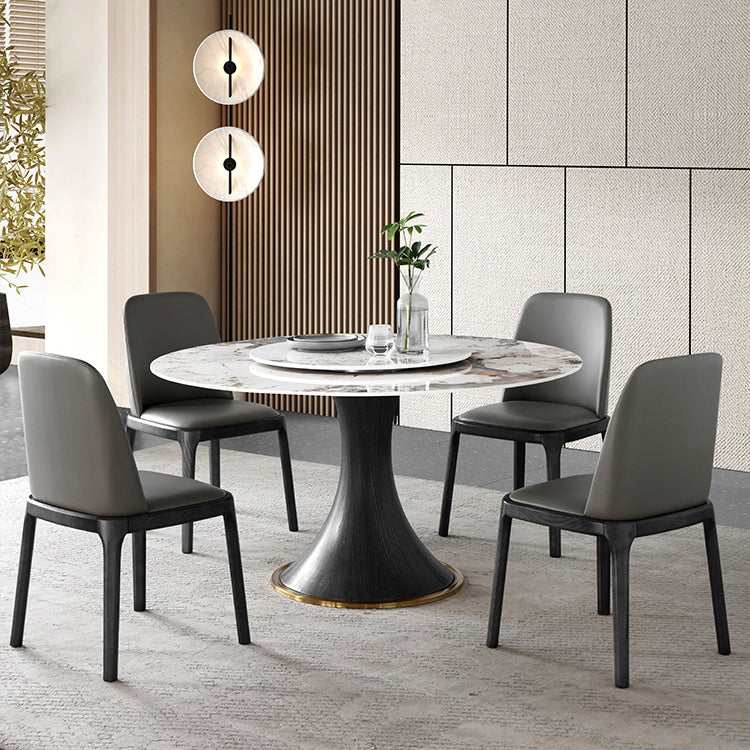Modern Dining Set 1/4/5 Pieces Solid Wood Pedestal Dining Table with Chairs