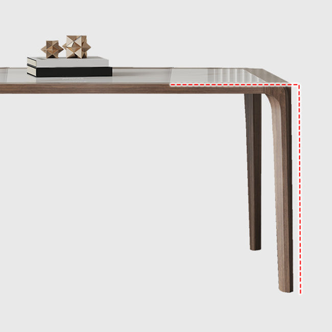 Modern Sintered Stone Top Dining Set Rectangle 1/4/5/7 Pieces Wooden Table Set