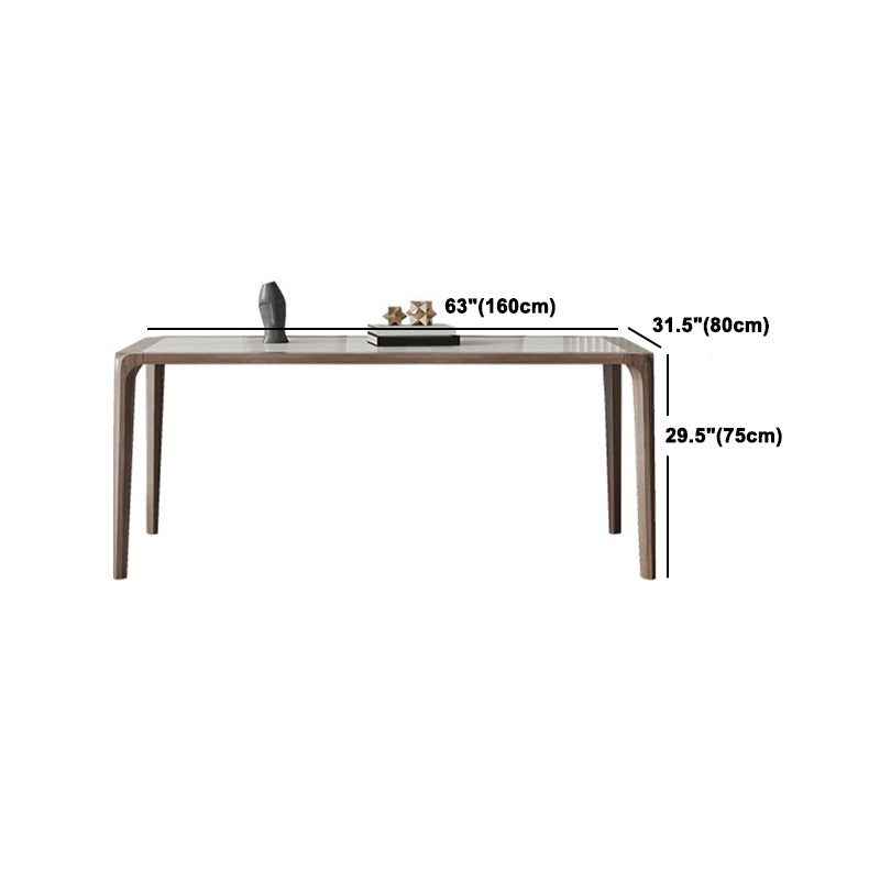 Modern Sintered Stone Top Dining Set Rectangle 1/4/5/7 Pieces Wooden Table Set