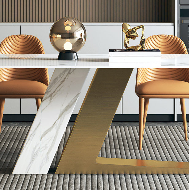 Modern Sintered Stone Top Dining Set Rectangle 1/4/5/7 Pieces Dinette Table Set