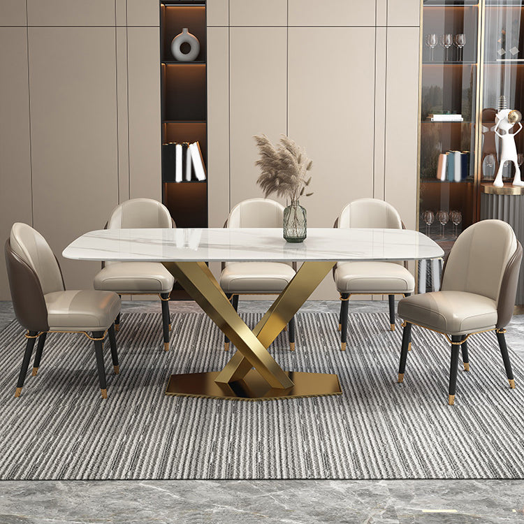 Modern Kitchen Stone Furniture Set 1/4/5/7 Pieces with Upholstered Side Chairs