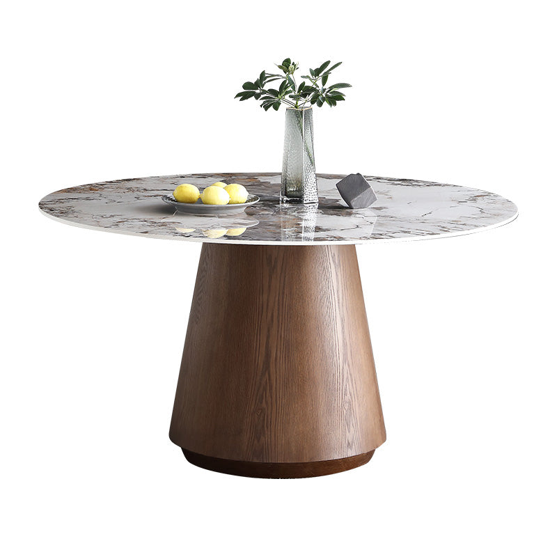 Round Dining Table Set 1/4/5/7 Pieces Solid Wood Pedestal Dining Table and Chairs