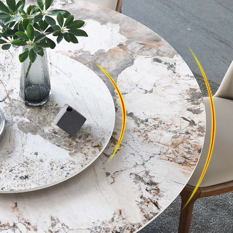 Round Dining Table Set 1/4/5/7 Pieces Solid Wood Pedestal Dining Table and Chairs