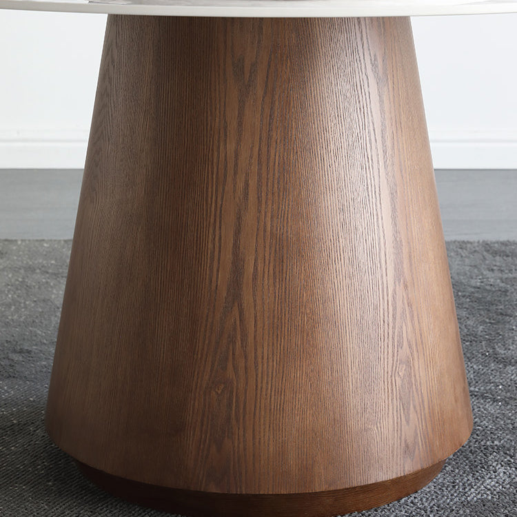 Round Dining Table Set 1/4/5/7 Pieces Solid Wood Pedestal Dining Table and Chairs