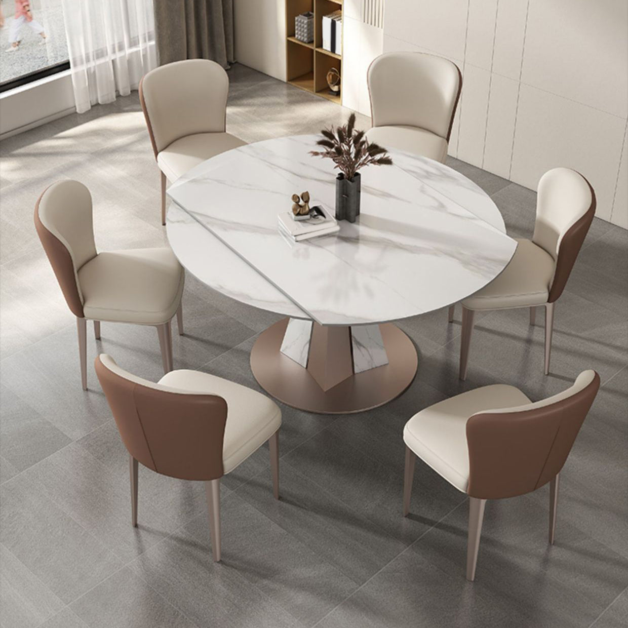 Modern Sintered Stone Dining Table Set 1/2/5/7/9 Pieces Dining Set for Home Use