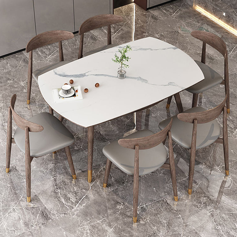 Modern Dining Set 1/4/7 Pieces Folding Dining Table with Open Back Dining Side Chairs