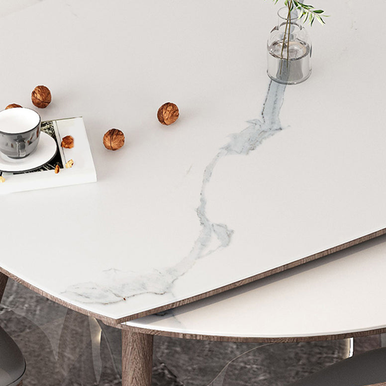 Modern Dining Set 1/4/7 Pieces Folding Dining Table with Open Back Dining Side Chairs