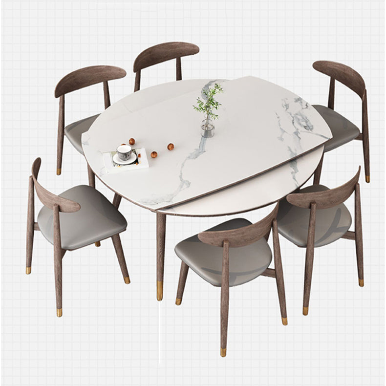 Modern Dining Set 1/4/7 Pieces Folding Dining Table with Open Back Dining Side Chairs