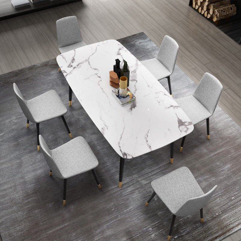 Glam Style Sintered Stone Dining Set Rectangle 1/2/4/6/7 Pieces Dining Set