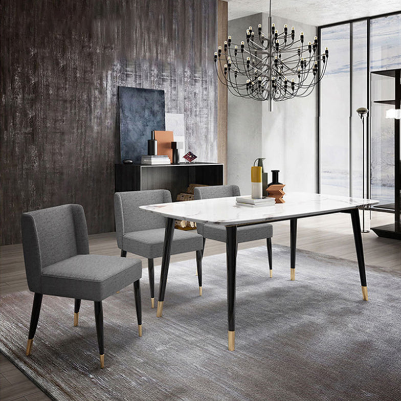 Glam Style Sintered Stone Dining Set Rectangle 1/2/4/6/7 Pieces Dining Set